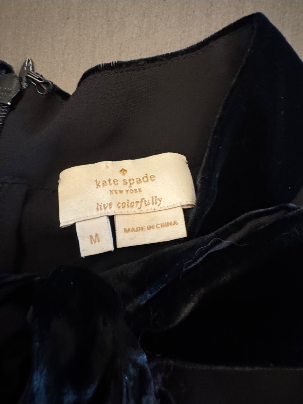 kate spade Black Velvet Tie-Neck Blouse - Picture 2 of 3